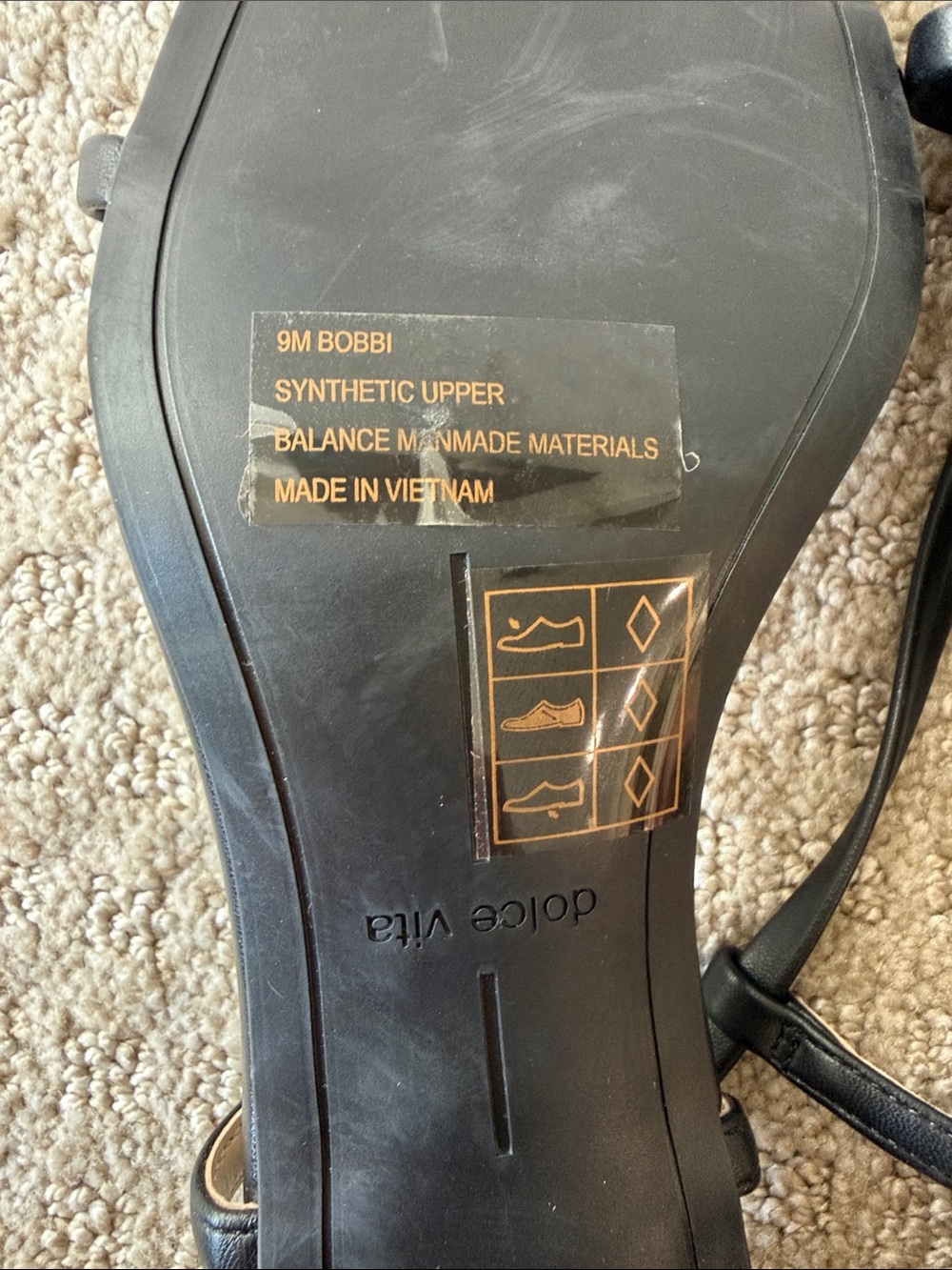 Dolce Vita Bobbi Black Strappy Square Toe Slingback Sandals - Size 9 - 90s / Y2K - Picture 8 of 9